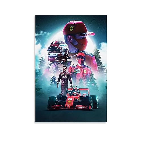 NgAnoh Charles Leclerc Poster auf Leinwand, Wandkunstdrucke, Geschenke, Foto, Gemälde, Raumdekoration, Heimdekoration, 60 x 90 cm von NgAnoh