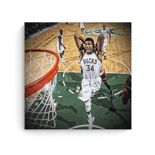 NgAnoh Giannis Antetokounmpo Basketball Superstar Dunk Poster Kunstwerke Leinwand Zimmer Ästhetische Wandkunst Drucke Home Moderne Dekor Geschenke 50 x 50 cm von NgAnoh