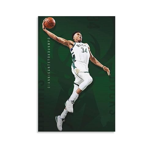 NgAnoh Giannis Antetokounmpo Basketball Superstar Poster Leinwand Wandkunst Bild Drucke Hängende Foto Geschenkidee Dekor Häuser Kunstwerke 50 x 75 cm von NgAnoh