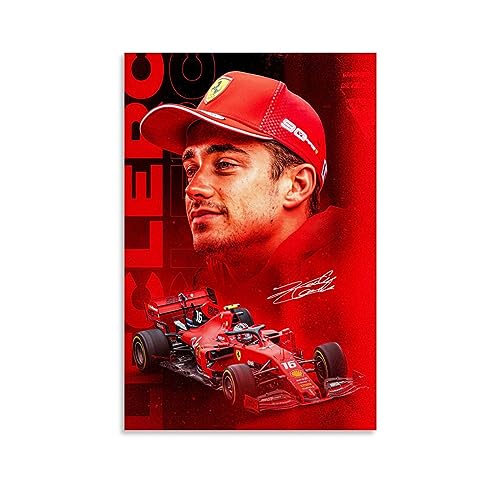 NgAnoh Great Racer Charles Leclerc Poster, Kunstdruck, Wand-Foto, Farbe, hängendes Bild, Familienschlafzimmer, Dekoration, Geschenk, 60 x 90 cm von NgAnoh