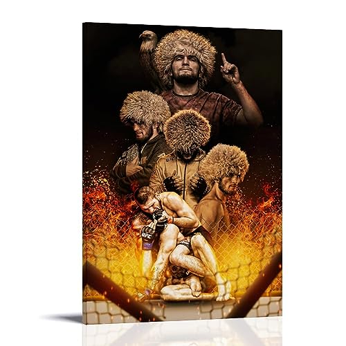 NgAnoh Khabib Nurmagomedov Boxstern Kunst Poster Kunst Leinwand Malerei Dekor Wanddruck Foto Geschenke Zuhause Moderne Dekorationen 30 x 45 cm von NgAnoh