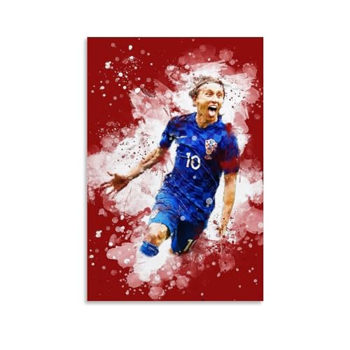 NgAnoh Luka Modric Kunstposter Bild Druck Wandkunst Gemälde Leinwand Kunstwerke Geschenkidee Zimmer Ästhetisch 30 x 45 cm von NgAnoh