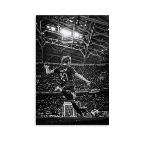 NgAnoh Luka Modric Schwarz-Weiß-Poster Wandkunst Gemälde Leinwand Geschenk Wohnzimmer Drucke Schlafzimmer Dekor Kunstwerke 30 x 45 cm von NgAnoh