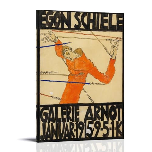 NgAnoh Plakat Der Ausstellung in Der Galerie Arnot von Egon Schiele Leinwanddruck Poster Wandkunst Bild Malerei Leinwand Drucke Kunstwerke Schlafzimmer Wohnzimmer Dekor 60 x 90 cm von NgAnoh