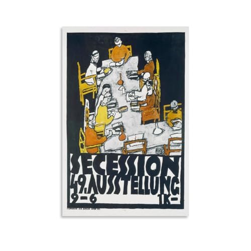 NgAnoh Secession. 49 Exhibition von Egon Schiele Leinwanddruck, Poster, Wandkunst, dekorativ, Schlafzimmer, modernes Zuhause, 50 x 75 cm von NgAnoh