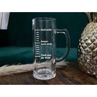 Bierglas Mit Trink-Barometer, Gravur, Männergeschenk, Personalisiert, Biergeschenk, Henkel & Gravur von Ngrave4you