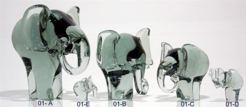 Glass Elephant Sculpture Pair (Size D & E) by Ngwenya Glass von Ngwenya Glass