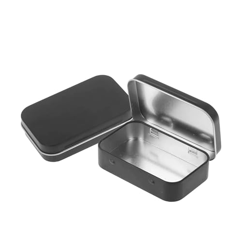Nhgkju 2 Stück Mini Praktische Metalldose Zum Organizer von Alltagsgegenständen Aufbewahrungsbox mit Deckel Aufbewahrungsboxen 95x 60 x 20mm Schwarz von Nhgkju