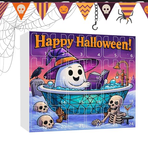Nhujevkom Countdown-Kalender – Halloween 24 Tage Acryl- -Countdown-Kalender, kleine Heimdekoration für Feiertage, Sammler, Dezember, Weihnachtsbäume, Arbeitszimmer, Geschäfte, Wohnzimmer, Lehrer von Nhujevkom