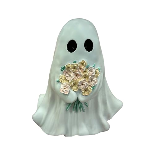 Nhujevkom Halloween Geist | 20cm Geisterstatue Aus Resin Mit Blumen | Halloween Deko Schreibtisch Gemütliche Zimmerdekoration Für Feiertag Zuhause Tisch Fenster Eingangsbereich Schlafzimmer Wohnzimmer Nhujevkom Halloween Geist | 20cm Geisterstatue Aus Resin Mit Blumen | Halloween Deko Schreibtisch Gemütliche Zimmerdekoration Für Feiertag Zuhause Tisch Fenster Eingangsbereich Schlafzimmer Wohnzimmer von Nhujevkom