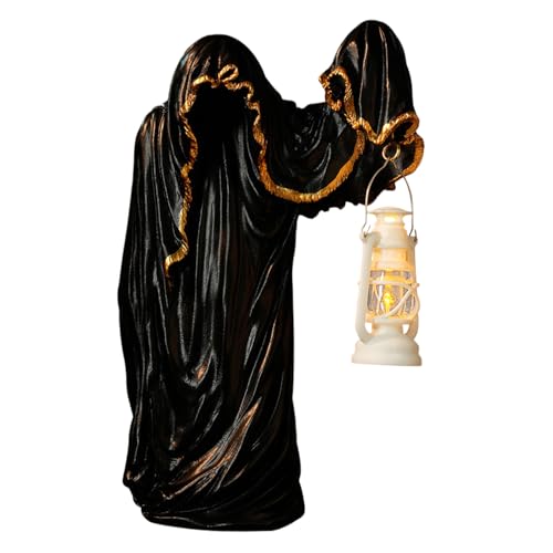 Nhujevkom Halloween Geister Deko,Geister Statue Schreibtischdeko Mit Laterne - Leuchte Sammlerfigur Grusel Halloween Deko Für Zimmer Wohnzimmer Terrasse Balkon Garten Nhujevkom Halloween Geister Deko,Geister Statue Schreibtischdeko Mit Laterne - Leuchte Sammlerfigur Grusel Halloween Deko Für Zimmer Wohnzimmer Terrasse Balkon Garten von Nhujevkom