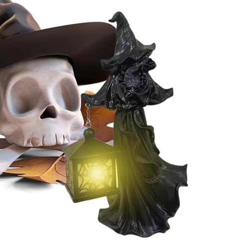 Nhujevkom Hexen Figur,Halloween Figurine Gruselige Hexe Mit Laterne - Wohnaccessoires Tischdekoration Für Feier Wohnzimmer Schlafzimmer Kamin Nhujevkom Hexen Figur,Halloween Figurine Gruselige Hexe Mit Laterne - Wohnaccessoires Tischdekoration Für Feier Wohnzimmer Schlafzimmer Kamin von Nhujevkom