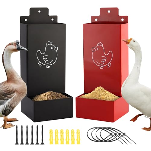 Nhujevkom Hühner Grit & Austernschalen Futterautomat - 2 Stück Austernschalen & Grit Spender,Hühnerstall Zubehör Futtertrog Für Hühner Geflügel Gehege Kleinbauernhöfe von Nhujevkom