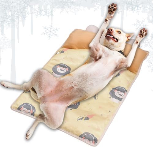 Nhujevkom Hundekühlmatte - Kühlkissen Für Haustiere - Eismatte mit Kissen für Transportbox Käfig Hundezuhause Sofa Auto bei drinnen draußen von Nhujevkom
