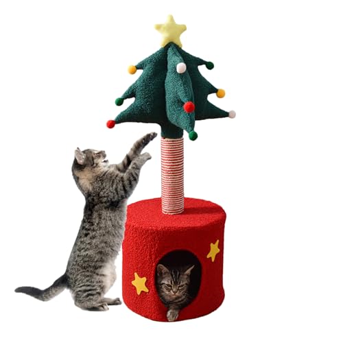 Nhujevkom Katzen Weihnachtsbaum, Katzenhaus Spielturm Mit Spielzeug, für Kätzchen Haustier Deko für Halloween Geburtstag Innenbereich von Nhujevkom