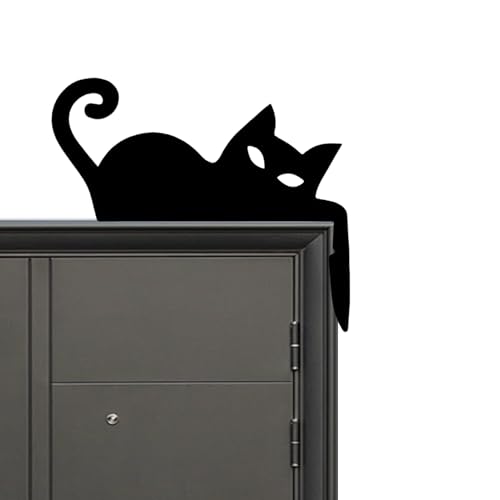 Nhujevkom Katzendekoration für die Oberseite der Tür | Dekorative Türbekrönung Aus Holz,Halloween Katzenform Wanddeko Für Hobbybastler Feiertagswohnungen Schlafzimmer von Nhujevkom