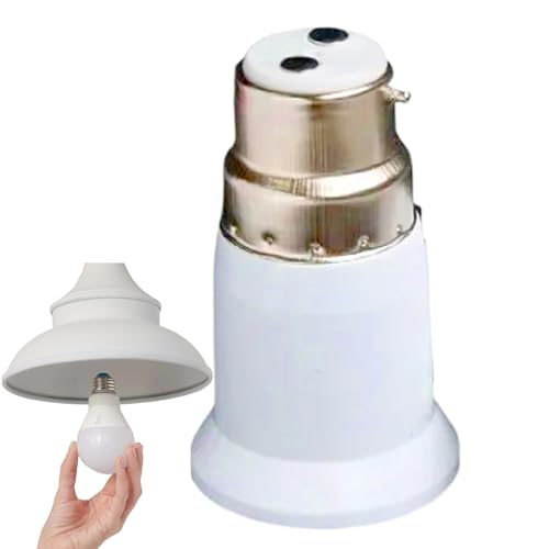Nhujevkom Lampenfassungs Steckadapter | B22 Zu E27 Adapter Für LED-Leuchten,Stabile Schraubverlängerung für Deckenleuchten Industrieleuchten Wohnbeleuchtung Innen Außen Bereich von Nhujevkom