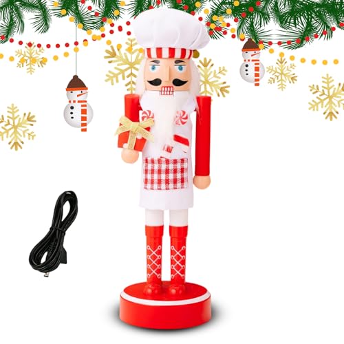 Nhujevkom Nussknacker-Weihnachtsdekoration – Mittelstück Nussknacker Desktop Classic Soldat Leuchtende Figuren – Festliche Figuren für Urlaub, Kamin, Kaminsims, Tischdekoration, Weihnachten, Heimparty Nhujevkom Nussknacker-Weihnachtsdekoration – Mittelstück Nussknacker Desktop Classic Soldat Leuchtende Figuren – Festliche Figuren für Urlaub, Kamin, Kaminsims, Tischdekoration, Weihnachten, Heimparty von Nhujevkom