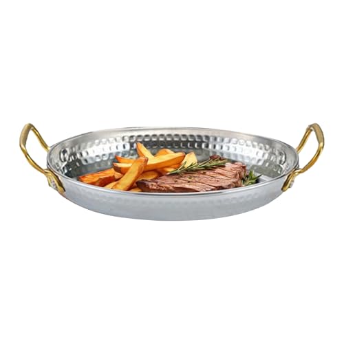 Nhujevkom Servierplatte – ovale Platte mit Griffen, hitzebeständig, mikrowellengeeignet, Edelstahl-Tablett zum Kochen, Abendessen, Restaurant, Meeresfrüchte, Servieren von Fleisch zu Hause von Nhujevkom