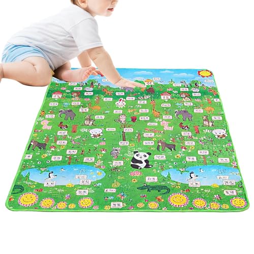 Nhujevkom Spielteppiche für das Kinderzimmer | Waschbarer Kindergarten Teppich | Doppelseitige Interaktive Matte Für Innenräume Kindergarten Kinderzimmer Sinnesanregung Aktivitäten Krabbelübungen von Nhujevkom