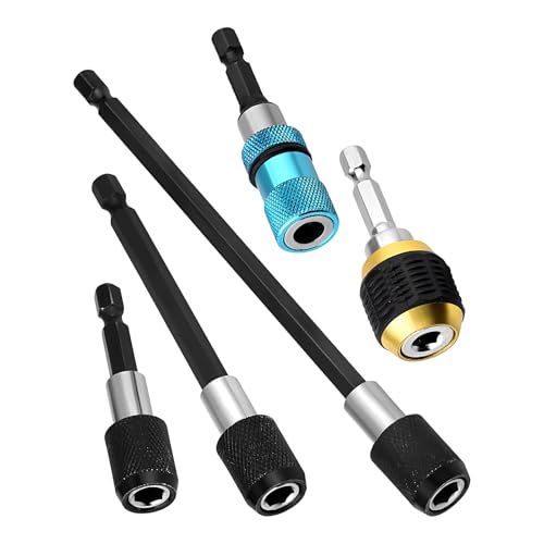 Nhujevkom Stecknuss Adapter Für Bohrer - 1/4 Zoll Sechskant Verlängerungsstange,Schnellwechsel Adapterset Mit 5 Teilen Für Sanitär Elektroarbeiten Autoreparatur Heimwerken von Nhujevkom