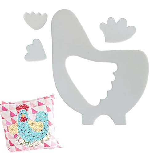 Nhujevkom Steppschablonen Für Präzises Zuschneiden - Anfängergeeignet Huhn Quilt Schablone,Nähzubehör & Vorlagen Für Anfängerinnen Kissen Tischsets Familienaktivitäten von Nhujevkom