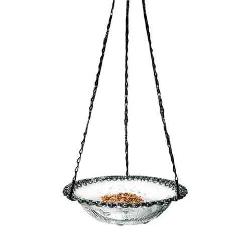 Nhujevkom Vogelbad-Futterstelle, Wasserspender Für Vögel, Mit Metallhänger Für Garten Terrasse Baum Balkon Rasen von Nhujevkom