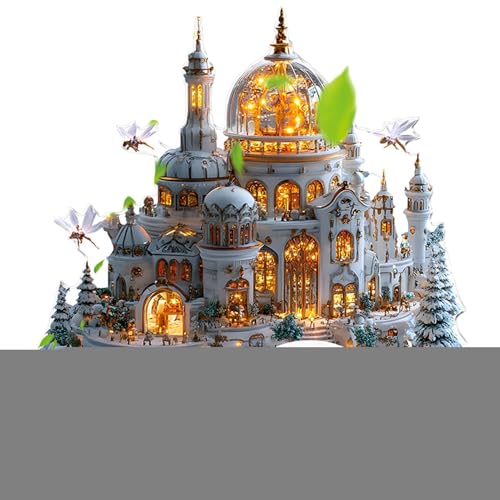 Nhujevkom Weihnachtliche Tischdekorationen – 2D bunte Weihnachts-Schreibtischdekoration, Acryl-Schloss-Muster, Ornament mit Ständer für Wohnzimmer, Arbeitsplatz, Restaurant, Bücherregal, Kamin von Nhujevkom