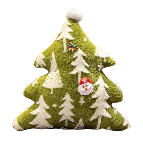 Nhujevkom Weihnachts-Überwurfkissen, weiches Plüsch-Weihnachtskissen, Weihnachtsbaum-Dekokissen, dekoratives Kissen, Sofa, Raumdekoration, Weihnachtsdekoration für Zuhause, Sofa, Bett, Couch von Nhujevkom