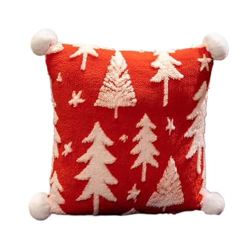 Nhujevkom Weihnachts-Überwurfkissen, weiches Plüsch-Weihnachtskissen, Weihnachtsbaum-Dekokissen, dekoratives Kissen, Sofa, Raumdekoration, Weihnachtsdekoration für Zuhause, Sofa, Bett, Couch von Nhujevkom