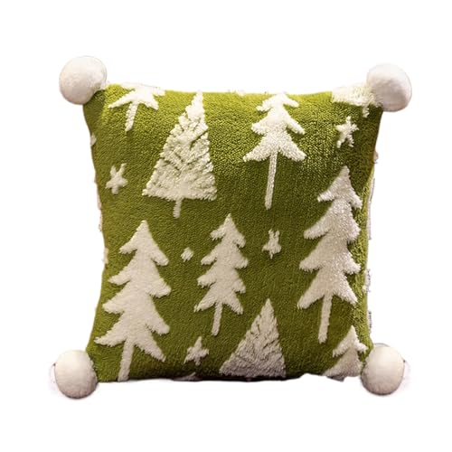 Nhujevkom Weihnachts-Überwurfkissen, weiches Plüsch-Weihnachtskissen, Weihnachtsbaum-Dekokissen, dekoratives Kissen, Sofa, Raumdekoration, Weihnachtsdekoration für Zuhause, Sofa, Bett, Couch von Nhujevkom