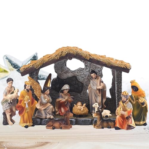 Nhujevkom Weihnachtskrippe | 12 Teile/Satz Harz Weihnachtsfiguren Krippe Set - Resin Crafts Statue für Home Tabletop Ornaments Weihnachtsszene Dekoration Nhujevkom Weihnachtskrippe | 12 Teile/Satz Harz Weihnachtsfiguren Krippe Set - Resin Crafts Statue für Home Tabletop Ornaments Weihnachtsszene Dekoration von Nhujevkom