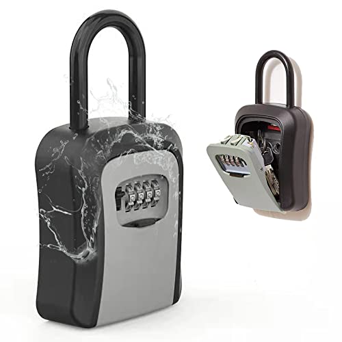 NiC IS COCNG Schlüsseltresor,Schlüsselsafe,4-stellig Schlüsselbox mit Code,Schlüsselsafe aussen,Schlüsselkasten außenbereich für hausschlüssel versteck,Schwarz und Silber von NiC IS COCNG