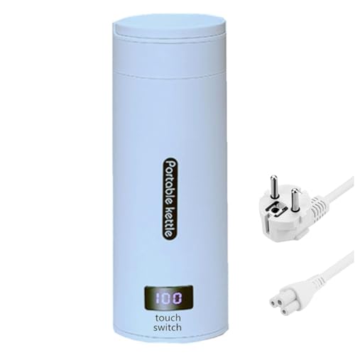 NiC IS COCNG Reisen Elektrische Wassertasse, 0.38l, Blau, Wasserkocher mit digitaler Anzeige, tragbar, ideal für Reisen, Studentenwohnheim von NiC IS COCNG