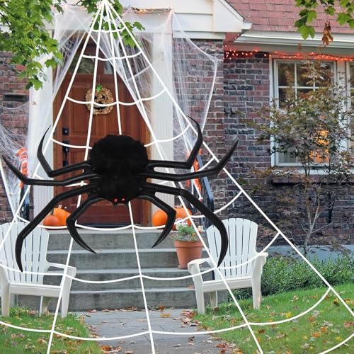 NiCola Halloween Riesige Spinnen-Dekorationen, 88,9 cm, riesige aufblasbare Spinnen, PVC-Halloween-Spinnenballon mit roten Augen für Party, Innen- und Außenbereich, Gartendekoration (Stil 2) von NiCola