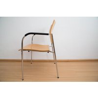1 V 3 Designerstuhl, Thonet S360 Delphin, Design By T. G. Wagner & D. Loff Berlin, Holzsitz, Stahlrohrgestell Chrom, Minimalistisch, Stuhl von NiDAesclusivo