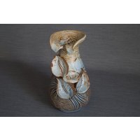 Wunderschöne & Exklusive Vase_Kunstobjekt, Studiokeramik, Floral, Handarbeit, Terracotta, Kunstvolle Glasur, 15, 5 cm/6.1 In von NiDAesclusivo