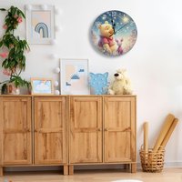 Süße Winnie The Pooh Kinderuhr | Mädchen Wanduhr Mit Sternenhimmel Holzuhr Fürs Kinderzimmer Mädchenuhr Im Bear Design von NiHisWelt