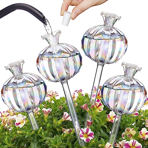 NiHome Bewässerungskugeln für Pflanzen, 4 Stück, schillerndes Glas, Kaktus, selbstbewässernde Kugel, Glasbewässerung für Topfpflanzen, 140 ml Kapazität, automatisches Mini-Bewässerungssystem von NiHome