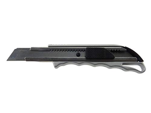 24 Profi Cuttermesser Sicherheits Cutter Paket Messer Kartonmesser Alu Druckguss 18mm Klinge & Metallführungsschiene von NiNeKa