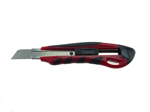 24 Profi Ergo Cuttermesser Cutter Messer rot Softgriff 18mm Klinge Metallschiene von NiNeKa