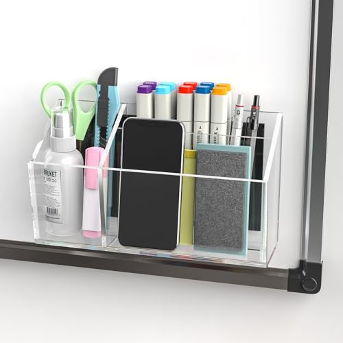 Magnetischer Stiftehalter für Whiteboard, Kühlschrank und Schließfach, Acryl-Halter mit 3 Fächern, 21cmx12cmx6cm,selbstklebend, ideal für Whiteboard Marker, Schulbedarf, Zuhause, Schule und Büro Magnetischer Stiftehalter für Whiteboard, Kühlschrank und Schließfach, Acryl-Halter mit 3 Fächern, 21cmx12cmx6cm,selbstklebend, ideal für Whiteboard Marker, Schulbedarf, Zuhause, Schule und Büro von NiOffice