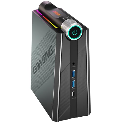 Mini PC RGB 3-Mode Customization, 1024GB(1TB) M.2 NVME SSD Micro PC AMD Ryzen7 7735HS (4.75GHz) 32GB DDR5*2 4800MHz mit WiFi6/BT5.2/USB4.0 40Gbps/ 4K@60Hz 3-Display für Unterhaltung/Arbeit/Industrie von NiPoGi