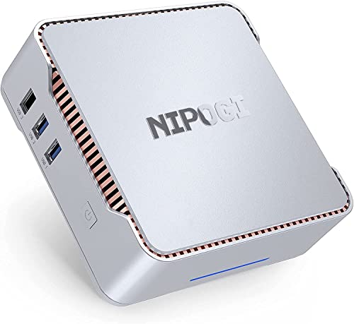 Mini PC Windows 10 Pro, NiPoGi 8GB DDR4 128GB M.2 SSD Intel Celeron J4125 (bis zu 2,70 GHz) Micro Desktop PC, 2X HDMI+VGA Triple Display, 2,4+5G Dual WiFi, Mini Home Office PC | Mini Business Computer von NiPoGi