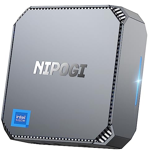 NiPoGi AK2 Plus Mini PC, Ιntel Alder Lake-N100 (bis zu 3,40 GHz, TDP 6 W), 16GB DDR4 512GB M.2 SSD Mini Desktop Computer, 2X HDMI, 4K UHD Dual Display Micro PC mit VESA/RJ45/Dual WiFi von NiPoGi