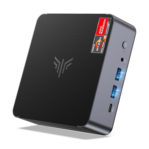 NiPoGi AM21 Mini PC 32 GB DDR5 RAM, АMD Ryzen 9 6900HX(8C/16T, bis zu 4,9 GHz), 1 TB M.2 NVME SSD Mini-Desktop-Computer 𝖶-11 Pro, 4K Quad-Screen-Display, 2X HDMI, DP, WiFi 6, Dual LAN für Büro/HTPC von NiPoGi