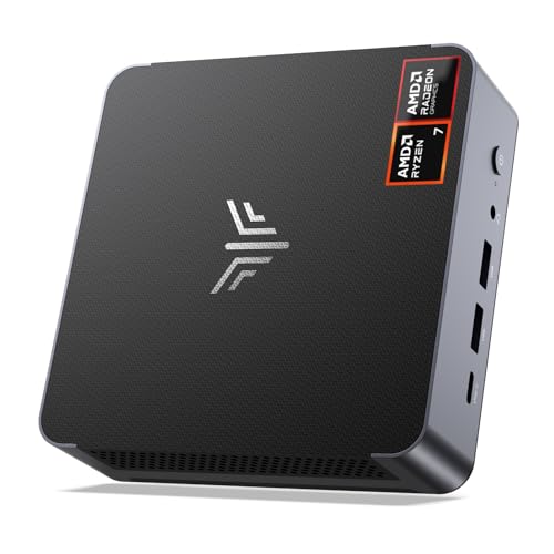 NiPoGi AM21 Mini PC АMD Ryzen 7 8745HS (8C/16T, bis zu 4,9 GHz), 32 GB DDR5 5600MHz 1 TB M.2 NVME SSD Mini Desktop Computer 𝖶-11 Pro, АMD Radeon 780M, 4K Quad-Screen-Display, 2X HDMI, DP, WiFi 6. von NiPoGi