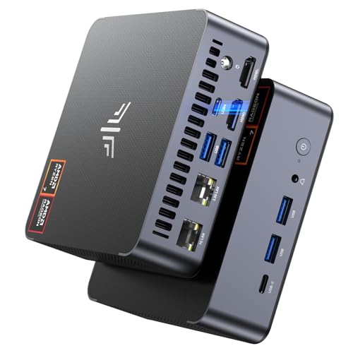 NiPoGi E1 Mini PC ΑΜD Unterstützt W-11 Pro 32GB RAM 1TB M.2 SSD, Mini-Desktop-Computer 8K@60HZ UHD Dual Display HDMI 2.1+DP 1.4/WiFi6/BT5.2/RJ45/VESA von NiPoGi