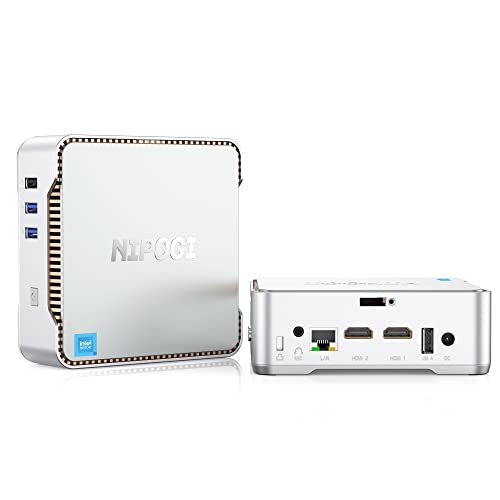 NiPoGi GK3 Plus Mini PC 16GB DDR4 1024GB M.2 SSD, Ιntel Alder Lake-N97(bis zu 3,60 GHz) Mini Desktop Computer, 2,5" SATA SSD, Dual-WiFi, 2xHMDI+VGA 4K UHD Triple Display für Schule/zu Hause/Büro. von NiPoGi