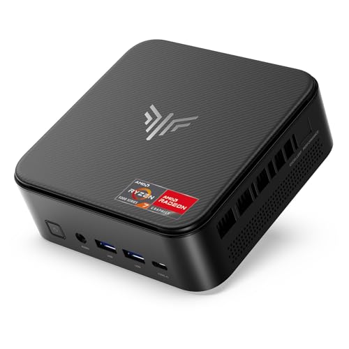 NiPoGi E3B Mini PC AMD Ryzen 7 5700U(Bis zu 4,3GHz) 16GB DDR4 512GB SSD mit Radeon RX Vega 8 Graphics Micro Desktop Computer Für Büro/Heimkino/Meeting/Business/Trip |WiFi 6|BT 5.2|USB3.2 von NiPoGi